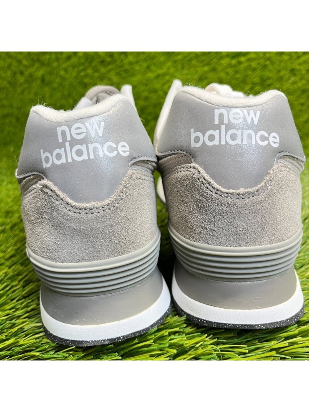 New Balance 574 Mens Size 8 Gray White Athletic Running Walking Shoes Sneakers
